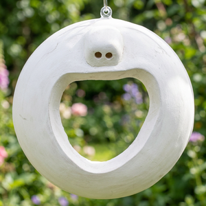 Figurines en bois gravées à la main avec motifs animaliers - Blanc ivoire Décoration d'intérieur moderne du milieu du siècle Ensemble de 3 pièces |   Vente en gros OEM - Product Image 3