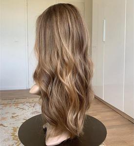 Enmarcado de la cara Caramel Balayage Raw European Hair Glueless Luxe HD Lace Top Silk Liner Peluca judía para mujeres Pérdida de cabello - Product Image 1