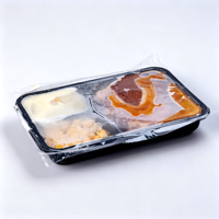 Barquettes en plastique CPET de qualité alimentaire OEM/ODM, barquettes préfabriquées à 3 compartiments, boîte à repas CPET