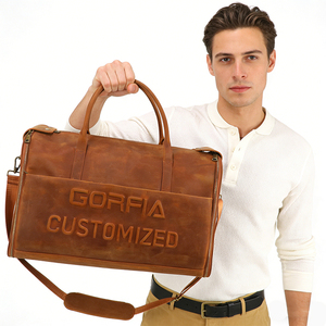 กระเป๋าเดินทางหนังวินเทจ กระเป๋าสะพายข้าง กระเป๋าเดินทางสุดสัปดาห์ กระเป๋าออกกำลังกาย กระเป๋าเดินทางขนาดใหญ่ สำหรับผู้ชายและผู้หญิง - Product Image 1