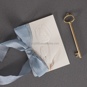 Carte de vœux de mariage à tenir à la main, carte postale élégante en platine pour la Saint-Valentin, cadeau de fleuriste, ruban de mariage, anniversaire - Product Image 6