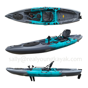 Kayak à pédales de 12 pieds, CE, monoplace, une personne, en plastique rigide HDPE, moteur électrique, kayak de pêche avec propulsion par pédales - Product Image 2