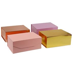 Wholesale Luxury Custom Logo Rigid <b>Cardboard</b> Magnetic <b>Paper</b> Gift Folding Boxes With Ribbon Closure for Clothing T-shirt Wig - Product Image 2