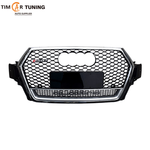 Grille de style nid d'abeille <span class=keywords><strong>Q7</strong></span>/SQ7 RSQ7 pour <span class=keywords><strong>Q7</strong></span> (2016-2019) Grille avant noire brillante/chromée OEM pour <span class=keywords><strong>Q7</strong></span>/SQ7 Facelift <span class=keywords><strong>RS</strong></span> Style Grill - Product Image 3