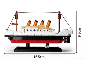 Bloques de construcción Sluban mini Titanic modelo ladrillos 194 Uds construcción 10294 rompecabezas educativo juguete de montaje - Product Image 5