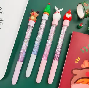 Stylo gel en forme de cœur pour jeune fille, motif dessin animé de noël