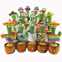 Jouet cactus électrique en peluche douce avec 120 chansons, chantant et parlant, répétant ce que vous dites, rempli de PP - Sac cactus dansant