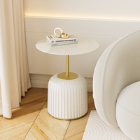 Table d'appoint en verre blanc de style minimaliste, table d'angle en fer de luxe léger, table d'appoint en fer pour salon
