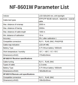 Probador de Cables de Red NOYAFA NF-8601W con 8 Controles Remotos, Rastreador de Cables RJ45 RJ11 BNC, Buscador de Líneas POE - Product Image 5