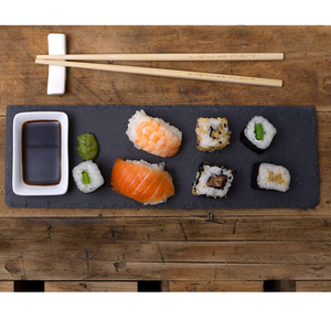 10 Stück <span class=keywords><strong>Sushi</strong></span> Schiefer platte mit Dip Schalen für <span class=keywords><strong>Sushi</strong></span> Geschirr, Schiefer platten mit Essstäbchen Tabletts, Dip Schalen - Product Image 4