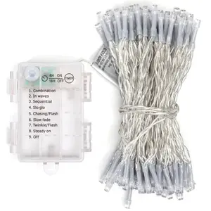 Guirnalda de luces LED planas con pilas 3AA, color blanco frío, 10m, ideal para decorar eventos y crear ambientes acogedores. - Product Image 2