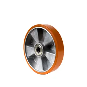 Polyurethane Wheels High Elastic Polyurethane Wheel With Aluminum Center Assemble Ball Bearing 200*50