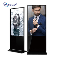 INGSCREEN Indoor Poster Digital kios layar sentuh pemasok OEM untuk belanja Mall bandara toko ritel lantai berdiri teks SDK