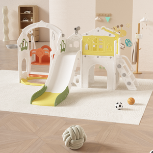 Juego de Columpios y Tobogán 8 en 1 para Niños <span class=keywords><strong>con</strong></span> Aro de Baloncesto, Juguetes de Interior para Niños Pequeños, Venta Directa de Fábrica - Product Image 1