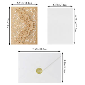 Cartes de vœux et d'invitation pour la fête des mères et les mariages, en gros, de différentes couleurs, avec enveloppe, design créatif et écologique - Product Image 4