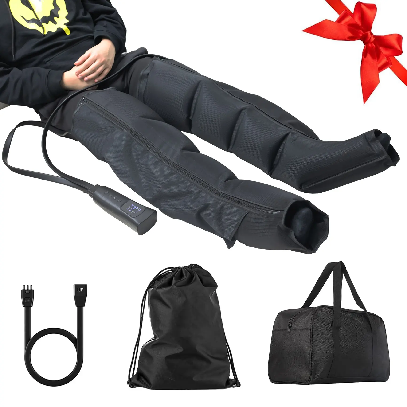 Masajeador de 8 y 12 cámaras inalámbrico portátil 2024, logotipo personalizado, accesorios para botas de compresión de aire para piernas deportivas con bomba de recuperación