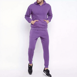 OEM Custom Logo Casual Plus Size Winter Thermal Embroidered Men's 2-Piece Cotton Track Suit Set Zipper Jacket Joggers Gym - Product Image 3