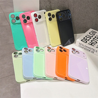 Coque de téléphone portable antichoc en verre couleur bonbon tendance avec film de protection d'objectif pour iPhone 17 Pro Max 17 16 15 14 13 12