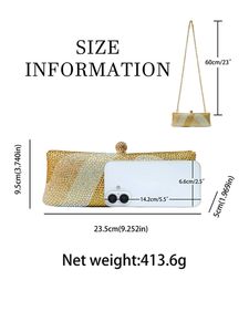 Bolso de mano de diseñador de lujo para mujer, para boda, fiesta de graduación, bolso de mano de lujo para novia con diamantes de imitación, bolso largo - Product Image 6