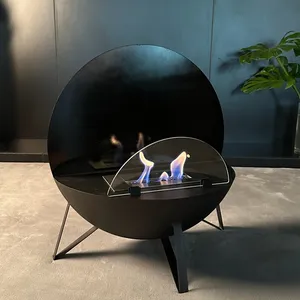 2025 new design fireplace burner bio ethanol free standing half round style