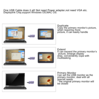 FEELWORLD DP701T ODM Panel táctil USB personalizado 7 pulgadas 800x480 TFT LCD Monitor Cable USB único para servicio OEM de alimentación y señal