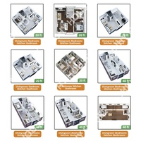 Villa préfabriquée de luxe à 3 chambres, double aile extensible, en conteneur maritime, avec panneaux sandwich, conception en kit, pour appartement, hôtel, salon