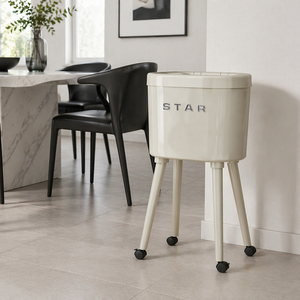 Bote de Basura Moderno de Fábrica con 4 Patas y Ruedas, Tapa Abatible, PP Ecológico para Accesorios de Cocina, Hogar y Jardín - Product Image 1