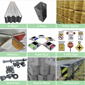 Barriera di sicurezza stradale in acciaio zincato a caldo costruzione barriera di sicurezza autostradale Guardrail in metallo con trave Thrie Wave Bridge ringhiera <span class=keywords><strong>Corruga</strong></span> - Product Image 6