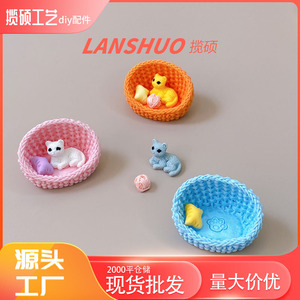 Ornement en résine pour lit de chat mignon, rond, en plastique, à faire soi-même, décoration d'intérieur, été 2024, origine Yiwu, motif animal, forme irrégulière - Product Image 4