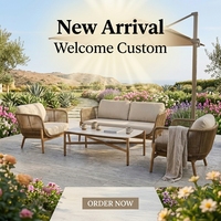 Langlebige Aluminium-Gartenmöbel: Sitzgruppe mit Sessel und Sofas für Terrasse, Balkon und Garten – ideal für gesellige Stunden
