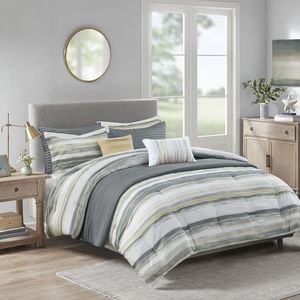 DB Luxury 8-Piece Printed <b>Seersucker</b> Comforter Quilt Set King Queen Sizes Cotton Filled <b>Duvet</b> Bedding Set for Hotel Bedroom Use - Product Image 1