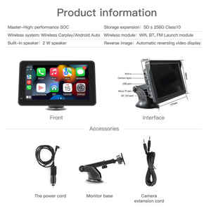 7 pollici 2.5D HD Wireless CarPlay Smart Screen di navigazione <span class=keywords><strong>GPS</strong></span> fotocamera posteriore compatibile con DVR Android autoradio MP3 RAM autoradio - Product Image 4