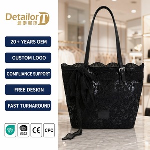 Sacs de mode en gros Tendance 2026 Sac fourre-tout en PU tressé grande capacité avec design ajouré en dentelle Sac à bandoulière tendance pour femme - Product Image 1