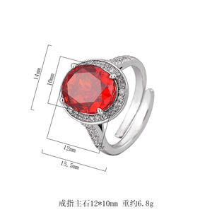 Luxe Fijne Sieraden Rood Geel Roze Paars Gemalen Ijs Geslepen Cz Diamanten Ovale Ring Prinses Diana Edelsteen Vrouwen Verlovingsringen - Product Image 3