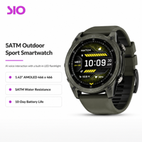 Jam Tangan Pintar Olahraga Luar Ruangan 1,43 Inci AMOLED 466x466 5ATM Tahan Air 530mAh Pengisian Daya Nirkabel Android IOS Grosir