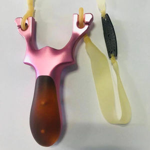Tirachinas de caza de aluminio dorado rosa, mecanizado CNC, con mango <span class=keywords><strong>PEI</strong></span> amber - Product Image 3