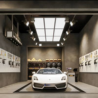 Éclairage de poste de travail 12 grilles pour station de lavage auto, salon de beauté, application de films et garage spécial