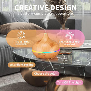 Conception unique OEM 400ml Golden Silver Wood Grain Ultrasonic Electric Humidifier Aroma Diffuseur d'huiles essentielles - Product Image 6