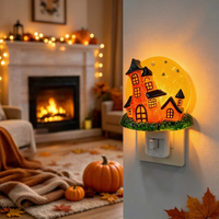 Lampe de lune en plastique pour Halloween, lampe de maison en acrylique sûre à lumière chaude, idée cadeau pour chambre d'enfant