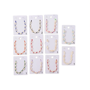 Bracciale con Conchiglia e Quattro Perle, Pulsera in Acciaio Inossidabile Fatto a Mano, Set da 12 Pezzi, Gioielli alla Moda - Product Image 1