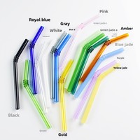 Ensemble de pailles en verre modernes de 15 cm, écologiques, résistantes à la chaleur, certifiées LFGB, accessoires colorés pour petits gobelets