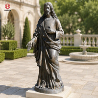 Statue de Jésus Sacré-Cœur en or, à poser sur table, bras ouverts, halo orné, Christ doré, décoration catholique de Noël pour la maison