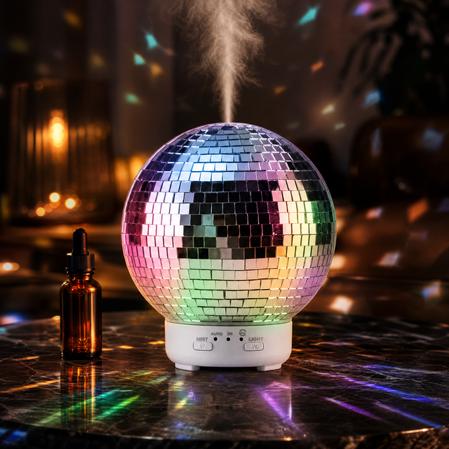 Factory Wholesale 3D Laser Balls Ultrasonic Aroma Diffuser Diffuseur De Parfum Difusor De Aroma Humidifier with Colorful Lights