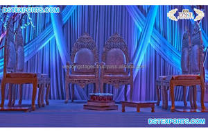 เก้าอี้ Mandap Vidhi ทำจากไม้,เก้าอี้ Mandhi สำหรับพิธีแต่งงานดีไซน์ใหม่เก้าอี้วดีสำหรับงานแต่งงานสไตล์คุชราต - Product Image 2