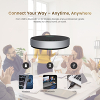 Haut-parleur USB professionnel à réduction de bruit IA avec microphone pour Zoom, Teams, conférences vidéo professionnelles