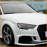 Kit de modernisation des phares de voiture Audi A3 8V 2013 à 2020 style RS, double lentille LED, avec boîtier noir et accessoires LED DRL