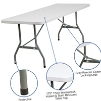 Haute qualité Offre Spéciale moderne réunion en plastique plier blanc rectangulaire 6ft table pliante extérieur 6ft vente en gros