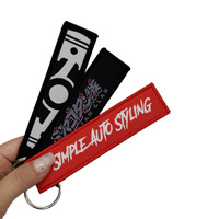 Cadeau promotionnel de logo personnalisé anneau de porte-clés de moto brodé étiquette de porte-clés de broderie d'écusson