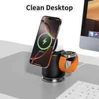 Speaker Bluetooth Terbaru 25W Pengisi Daya Nirkabel Magnetik 3-in-1 Pengisian Cepat untuk Apple dengan Lampu RGB