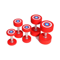 Nouvelle Arrivée Haltères en Caoutchouc PU Captain America pour Fitness à Domicile Poids en KG/LBS pour Entraînement des Bras et Musculation